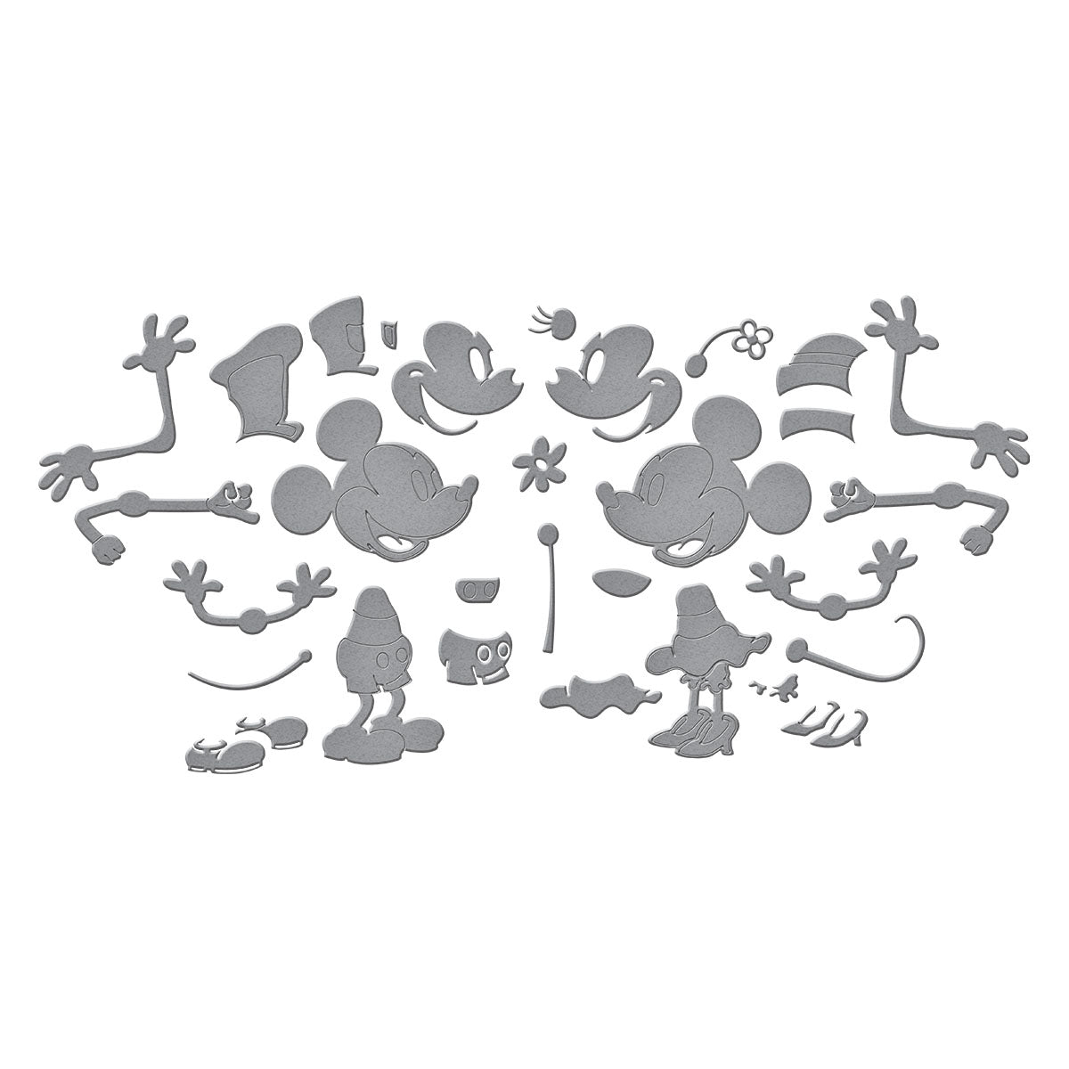 Spellbinders Steamboat Willie Duo and Frames Die Bundle parts