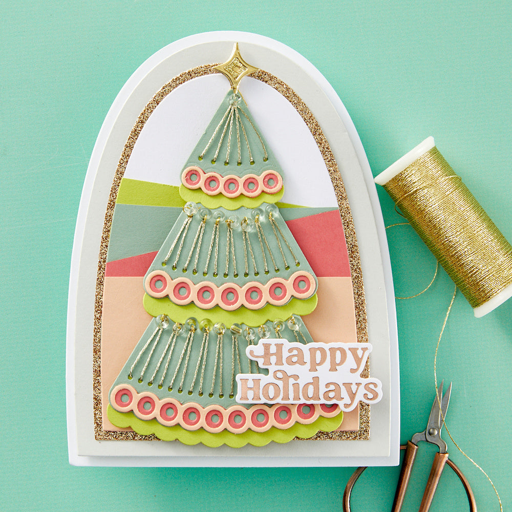 Spellbinders Stitched Holiday Tree Etched Dies s4-1367*
