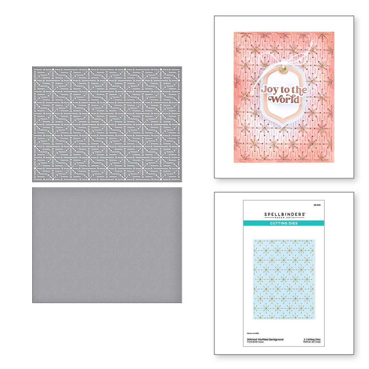 Spellbinders Stitched Starfilled Background Etched Dies s5-643*