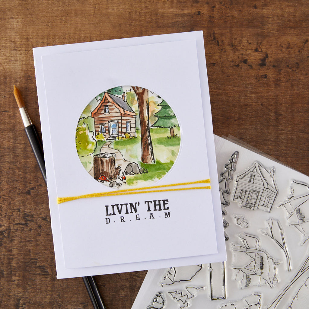 Spellbinders Storybook Illustrations Clear Stamp Bundle card house livin the dream