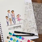 Spellbinders Storybook Illustrations Clear Stamp Bundle card of a family together