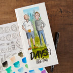 Spellbinders Storybook Illustrations Clear Stamp Bundle card of two men days like this