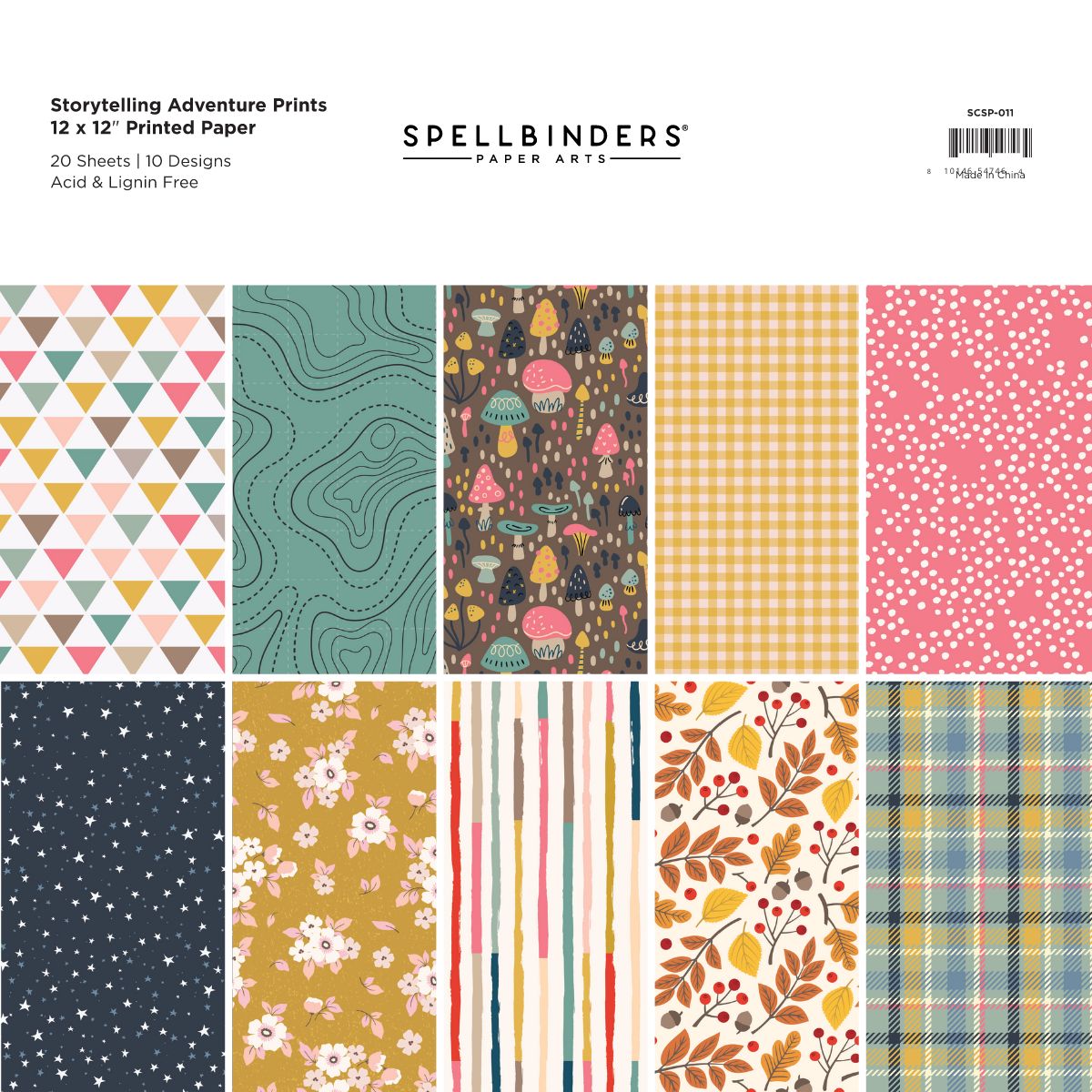 Spellbinders Storytelling Adventure Prints 12x12 Paper scsp-011