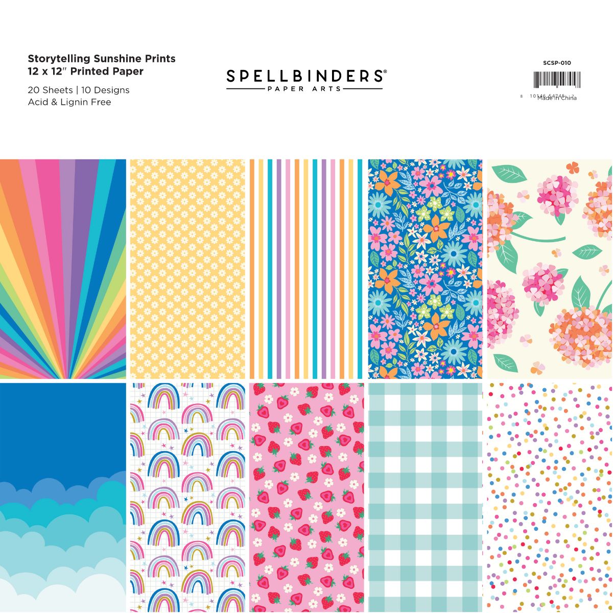 Spellbinders Storytelling Sunshine Prints 12x12 Paper scsp-010