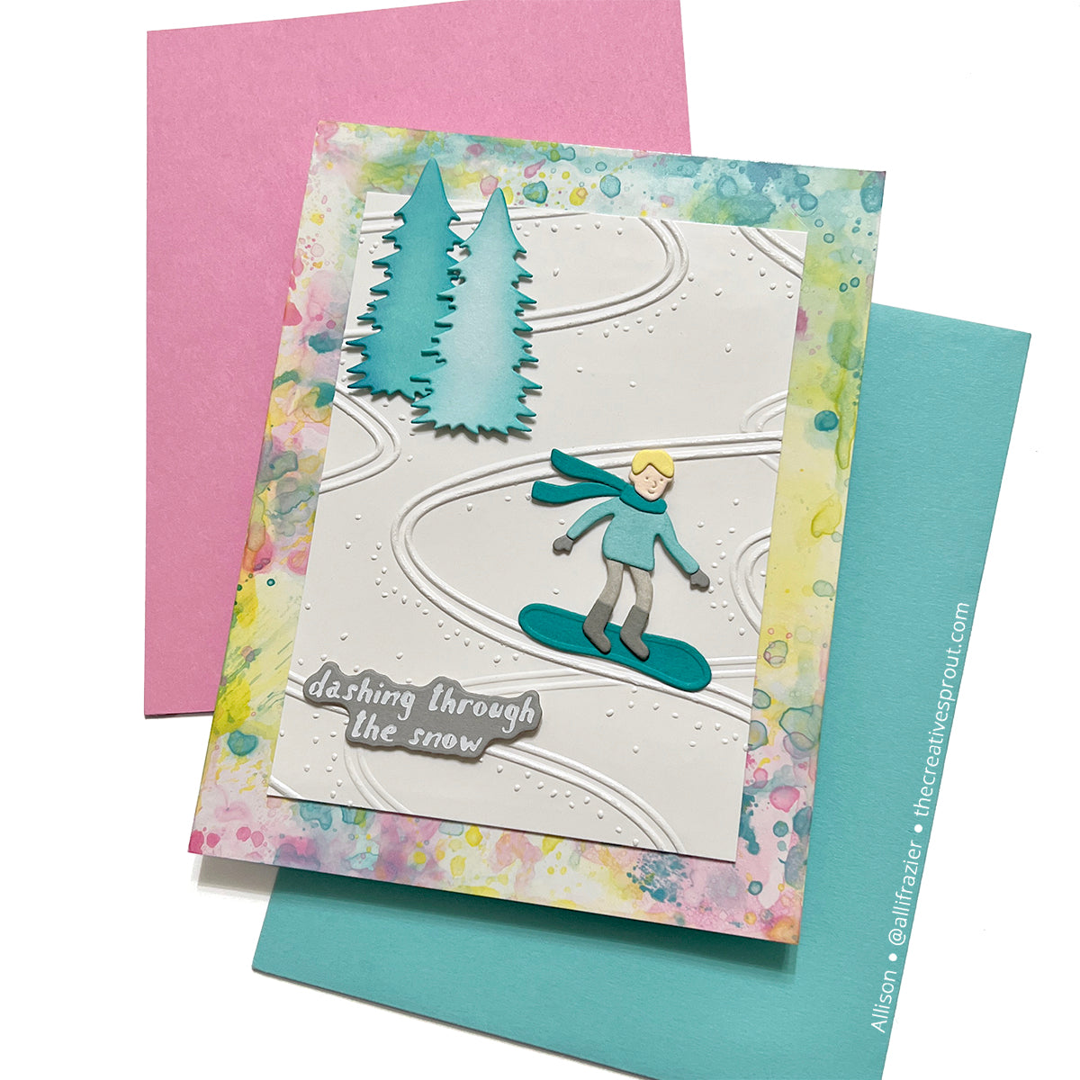 Spellbinders Streamline 3D Embossing Folder e3d-160 snowboard | color-code:ALT01