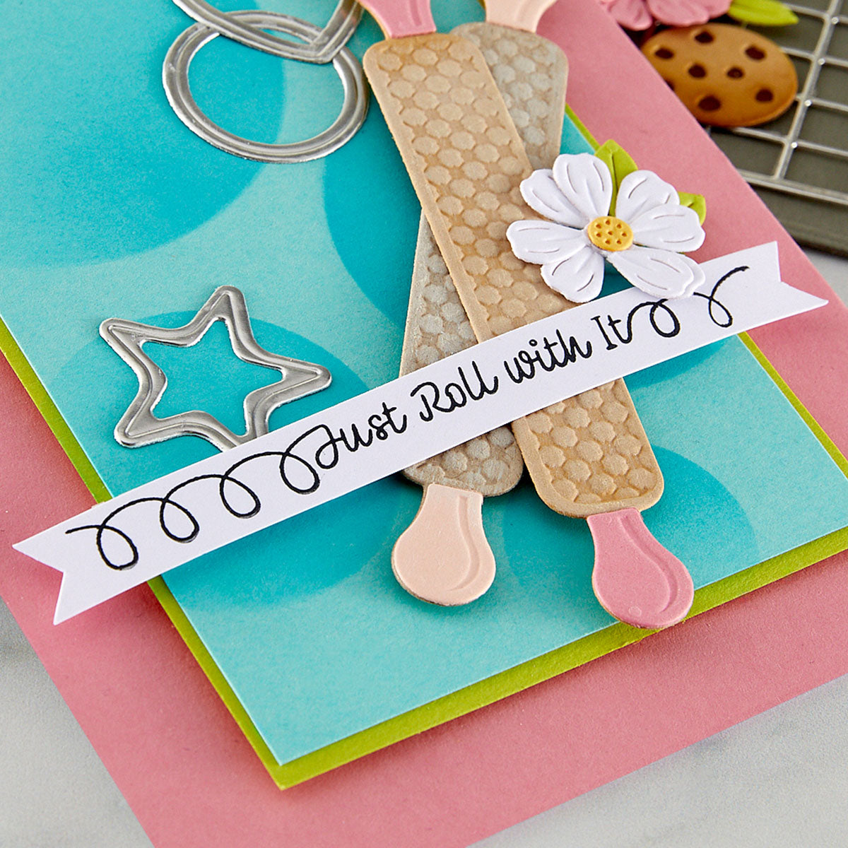 Spellbinders Sugared Expressions Clear Stamp Set stp-267 just roll with it