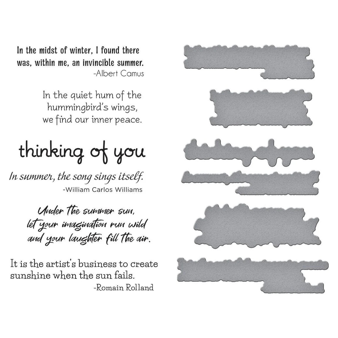 Spellbinders Summer Solstice Garden Sentiments BetterPress Plate and Die Set bp-297 plates