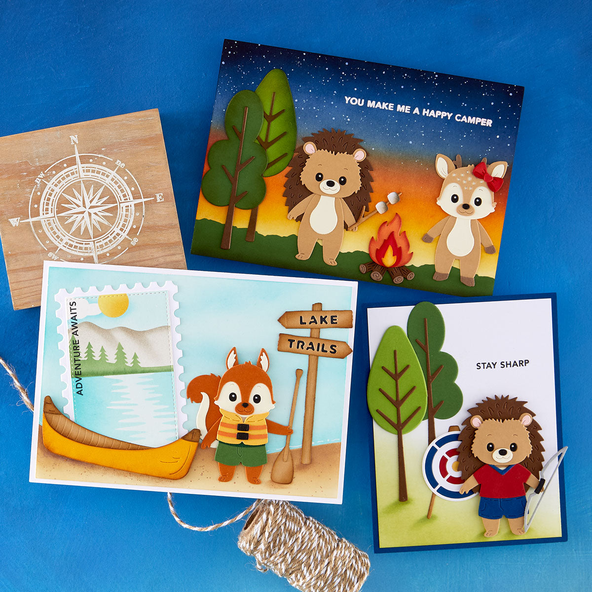 Spellbinders Summertime Sentiments Clear Stamp Set stp-269 camping