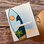 Spellbinders Surfboard Etched Dies s5-756 surfboard palm tree waves sun joy card