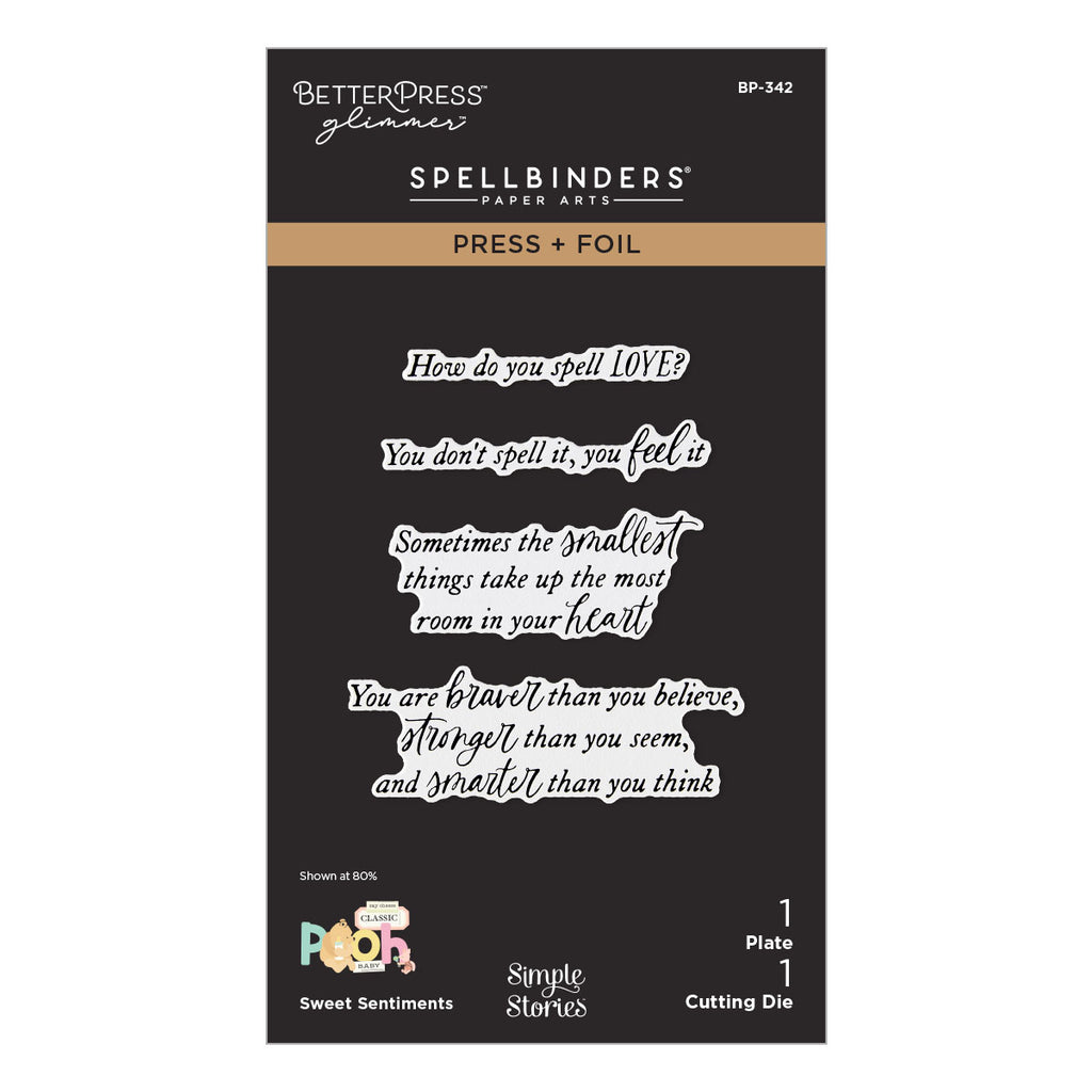 Spellbinders Sweet Sentiments Press and Foil Plate and Die Set bp-342
