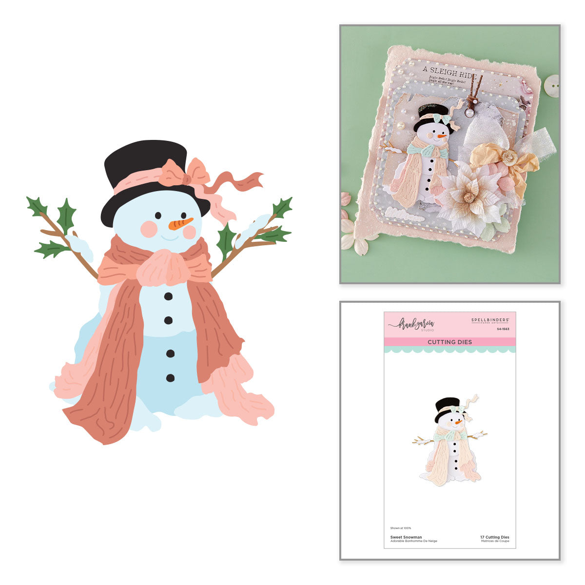 Spellbinders Sweet Snowman Etched Dies s4-1563