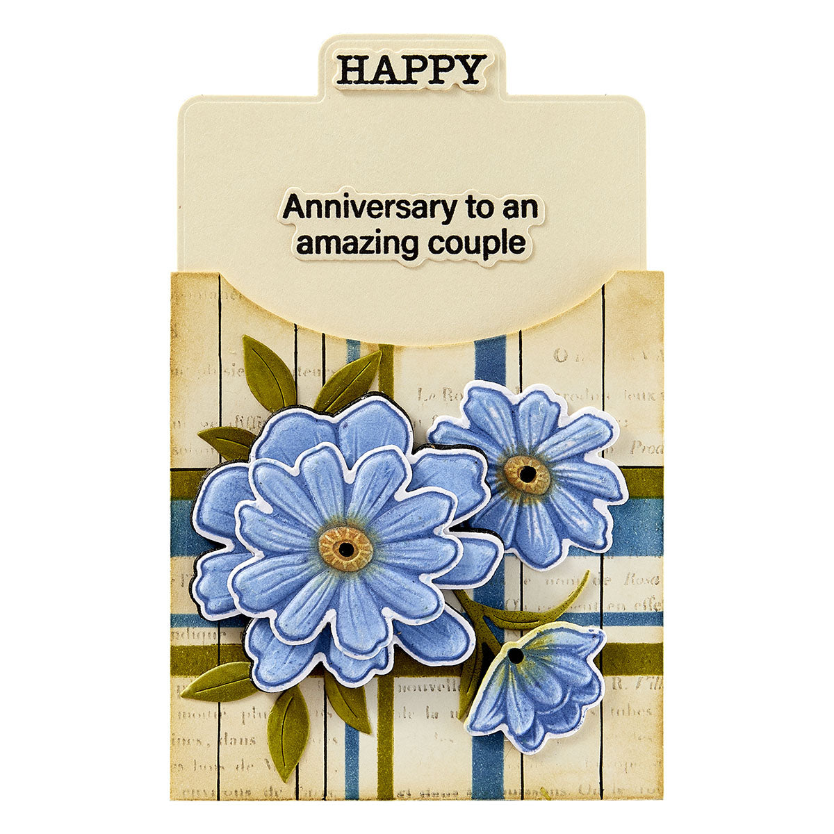 Spellbinders Tabbed In and Out Sentiments Clear Stamp and Die Set sds-207 amazing couple