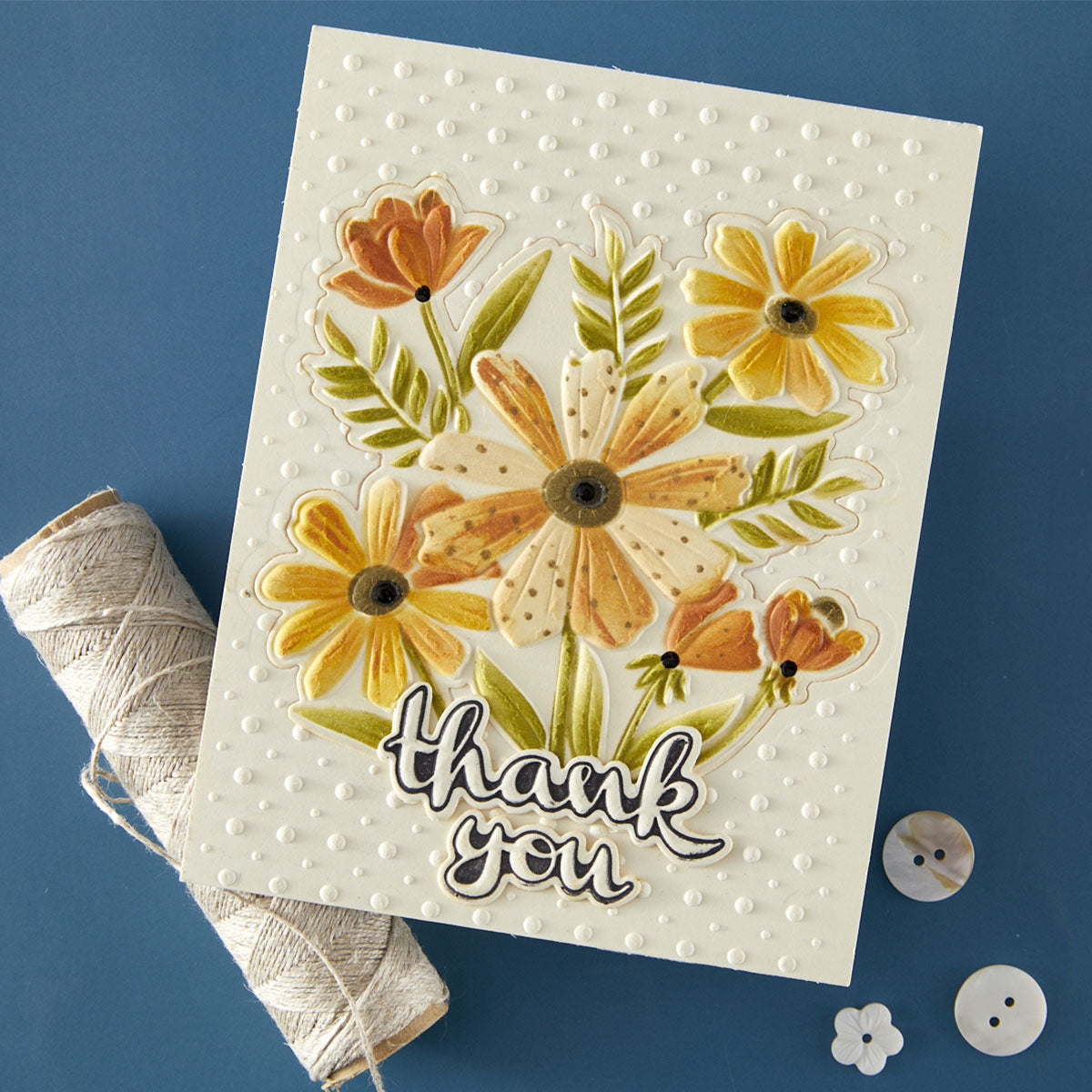 Spellbinders Thank You Bouquet 3D Folder and Stencil Set bd-0995 thanks