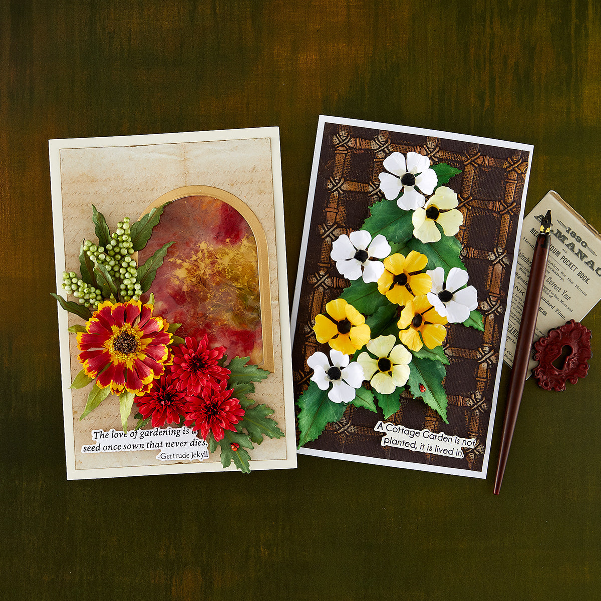 Spellbinders The Cottage Garden Sentiments Press and Foil Plate and Die Set bp-388 flower cards love of gardening cottage garden planted