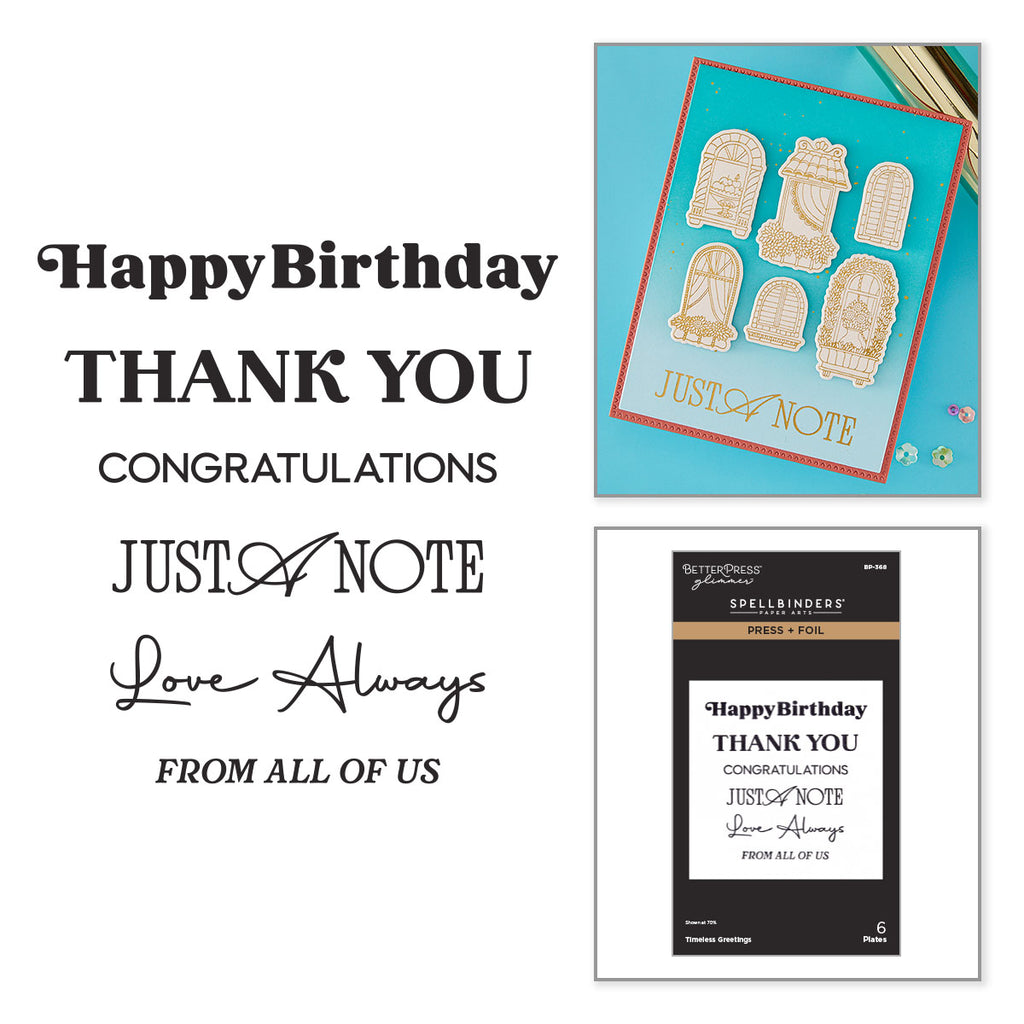 Spellbinders Timeless Greetings Press and Foil Plates bp-368