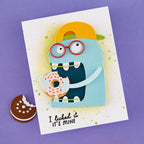Spellbinders Top It Off Etched Dies s5-779 monster donut baseball hat i licked mine card
