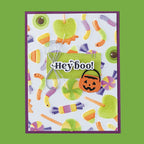 Spellbinders Trick or Treat 3D Embossing Folder and Stencil Bundle hey boo halloween card