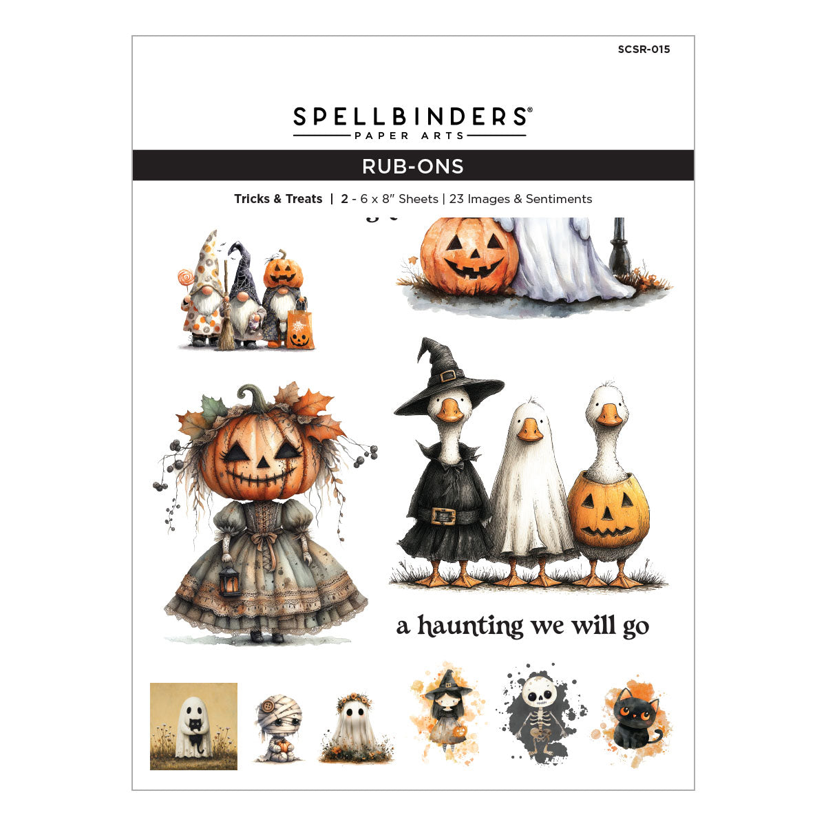 Spellbinders Tricks and Treats Rub-On Sheets scsr-015