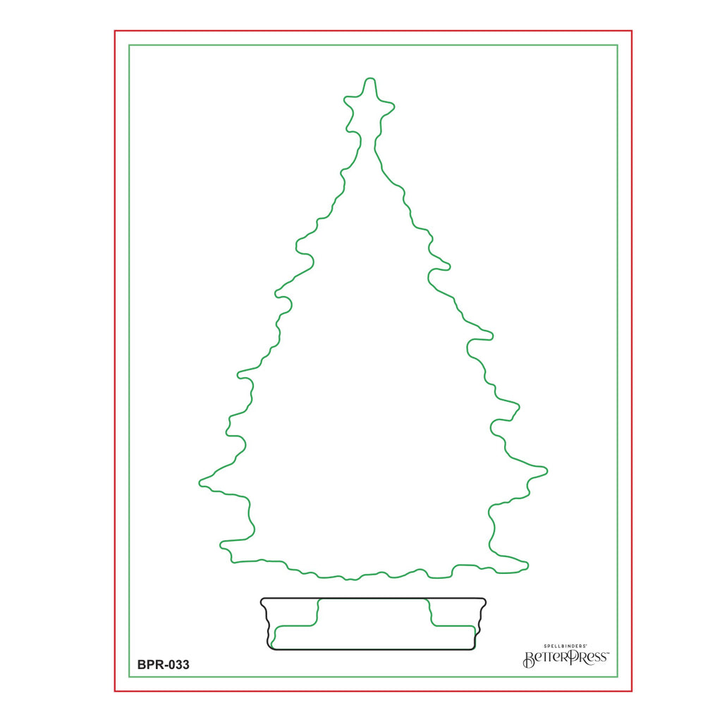 Spellbinders Twinkle Bright Tree Registration BetterPress Plates bpr-033 template