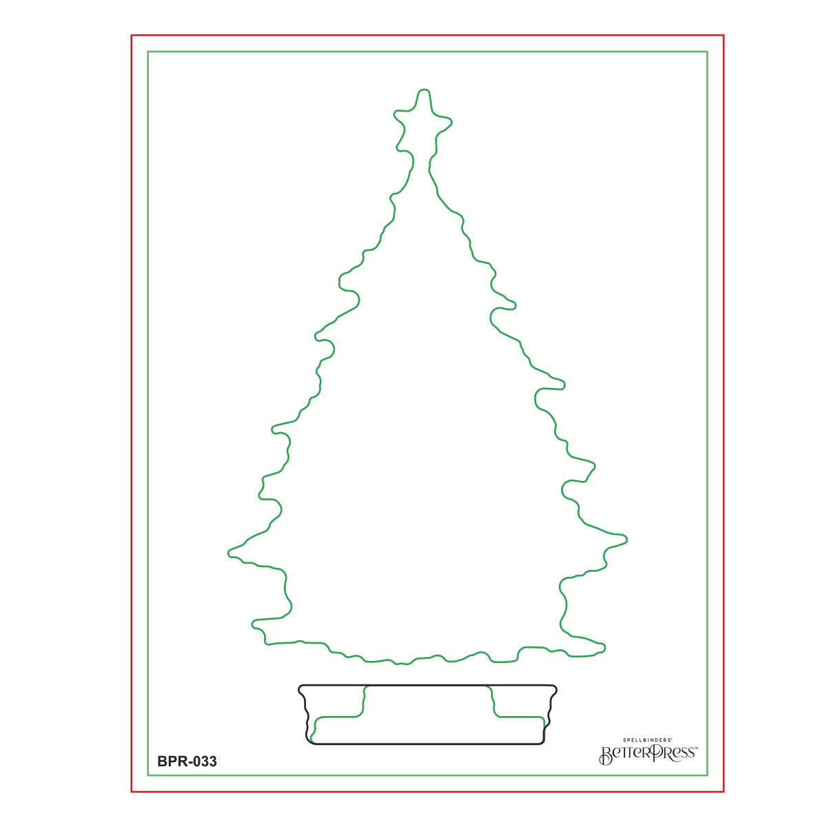 Spellbinders Twinkle Bright Tree Registration BetterPress Plates bpr-033 template