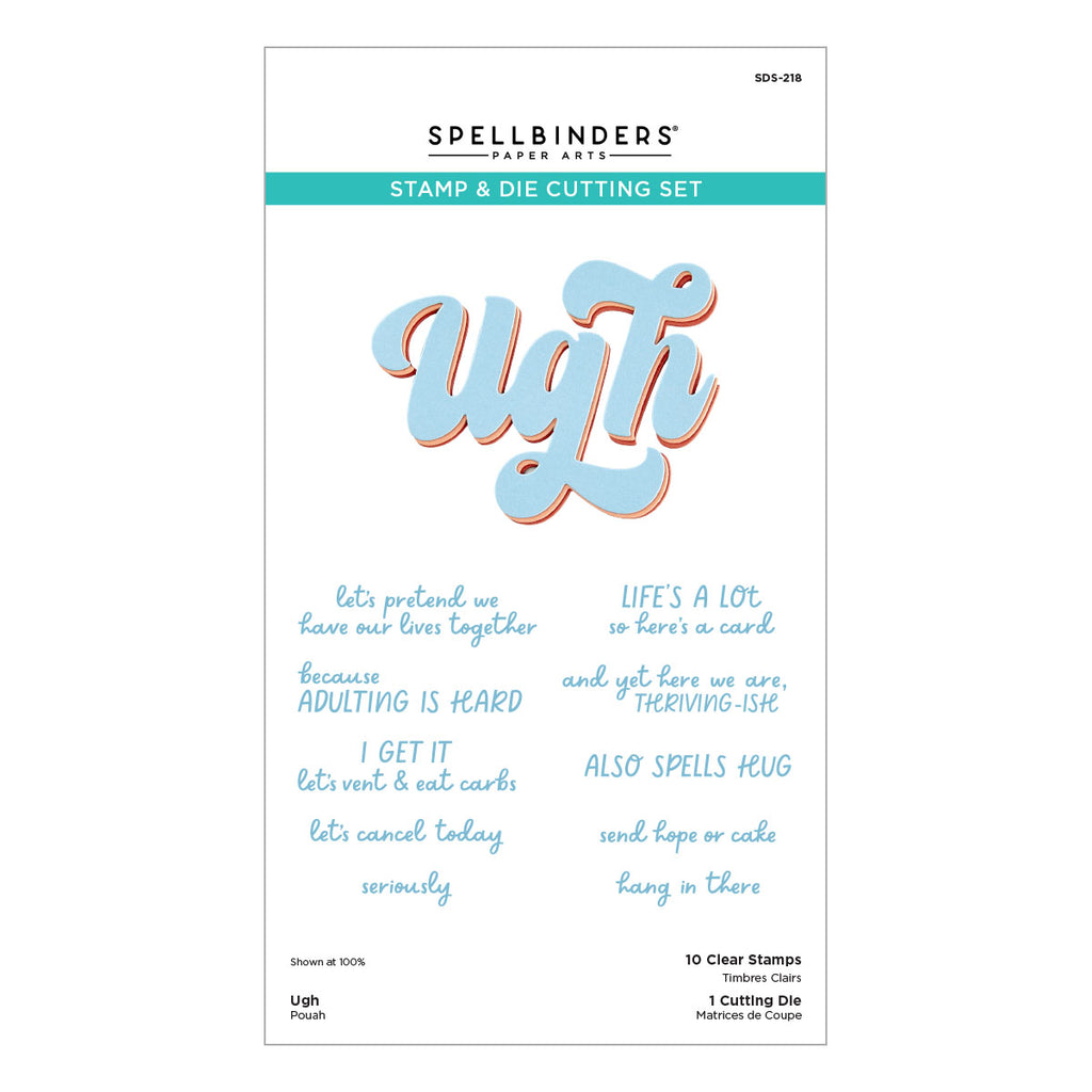 Spellbinders Ugh Clear Stamp and Die Set sds-218
