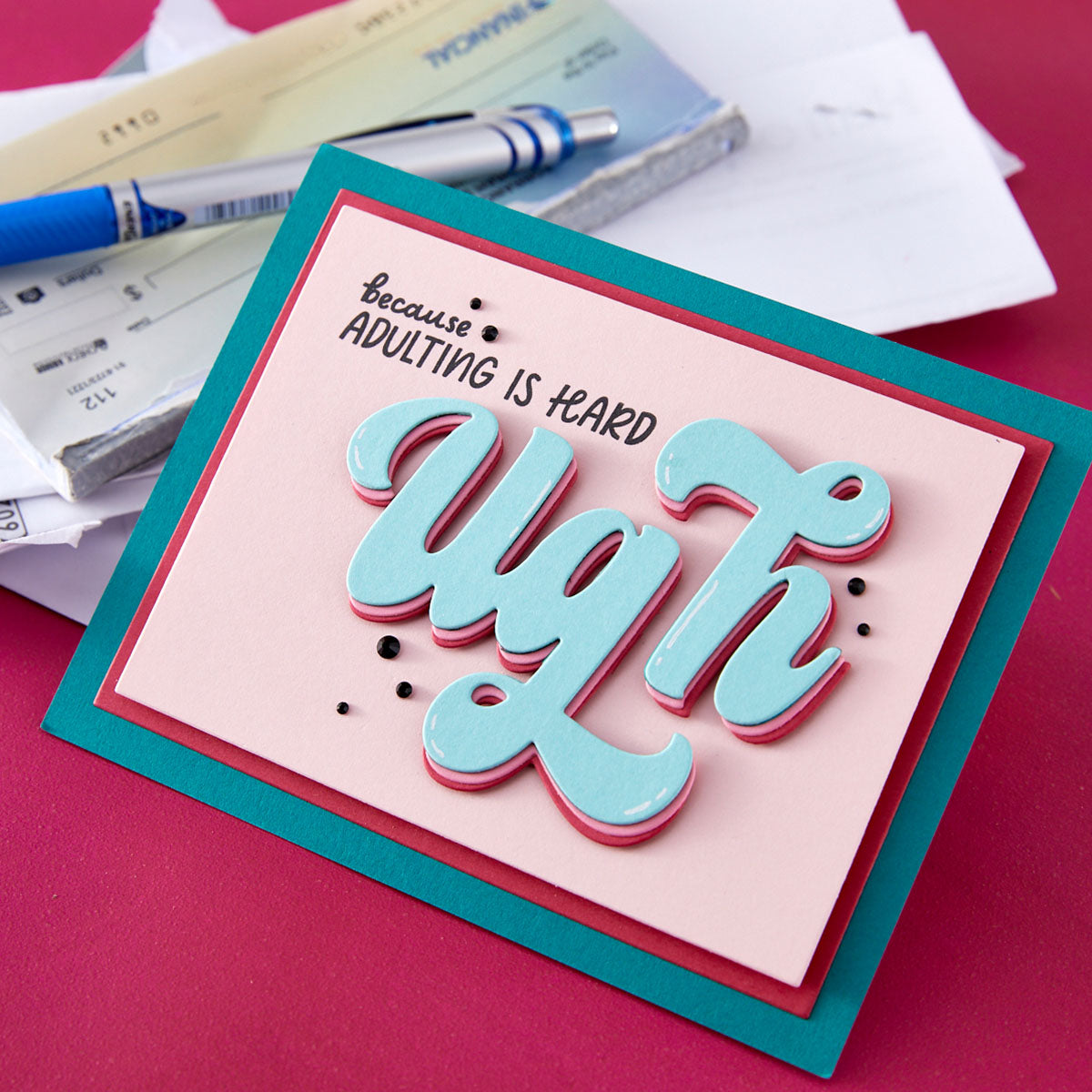 Spellbinders Ugh Clear Stamp and Die Set sds-218 ugh