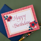 Spellbinders Upright Italic Happy Birthday Press and Foil Plate bp-357 floral