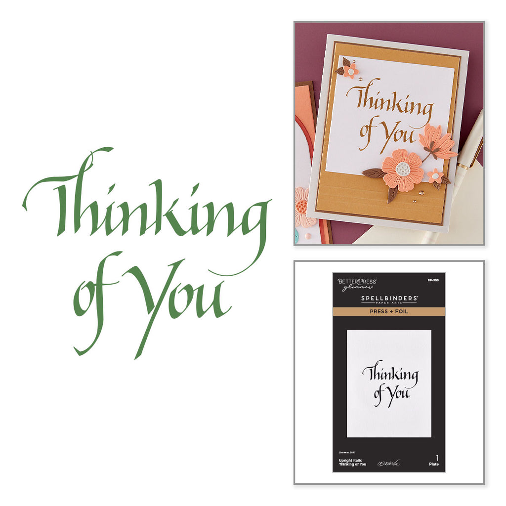 Spellbinders Upright Italic Thinking of You Press and Foil Plate bp-355
