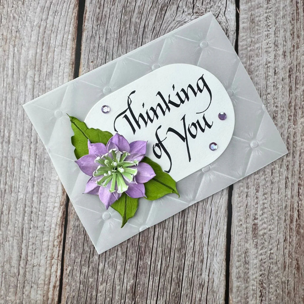 Spellbinders Upright Italic Thinking of You Press and Foil Plate bp-355 leaves