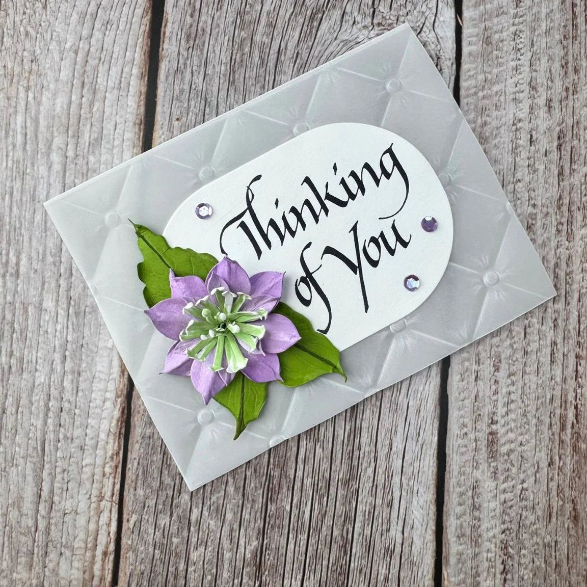 Spellbinders Upright Italic Thinking of You Press and Foil Plate bp-355 leaves