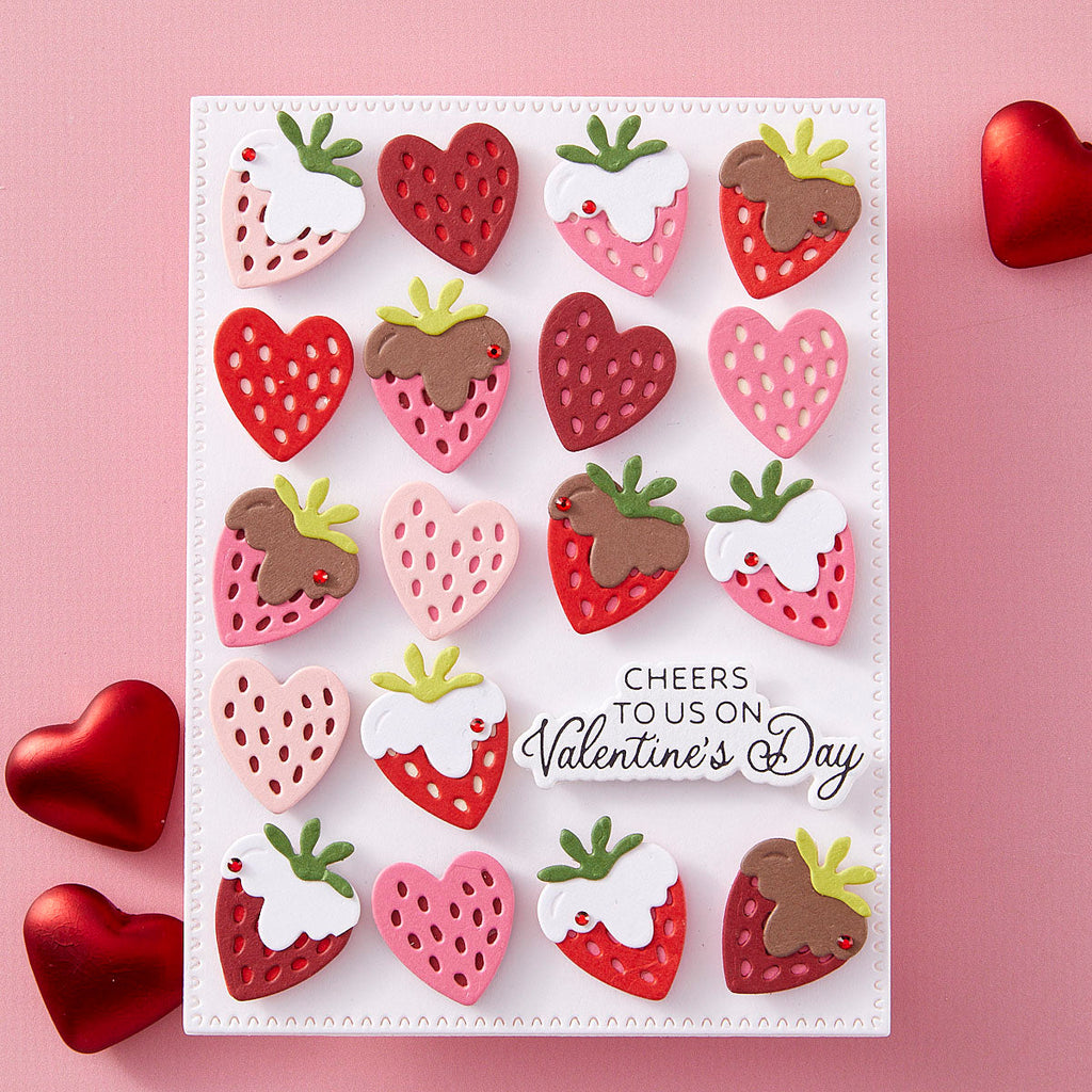 Spellbinders Valentine Happy Hour Sentiments Plate and Die Set bp-257 cheers