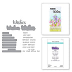 Spellbinders Very Best Wishes Sentiments Clear Stamp and Die Set sds-203