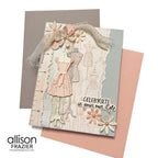 Spellbinders Vintage Atelier Press and Foil Plate bp-365 ruler dress stand flowers celebrate in your own style card allison frazier