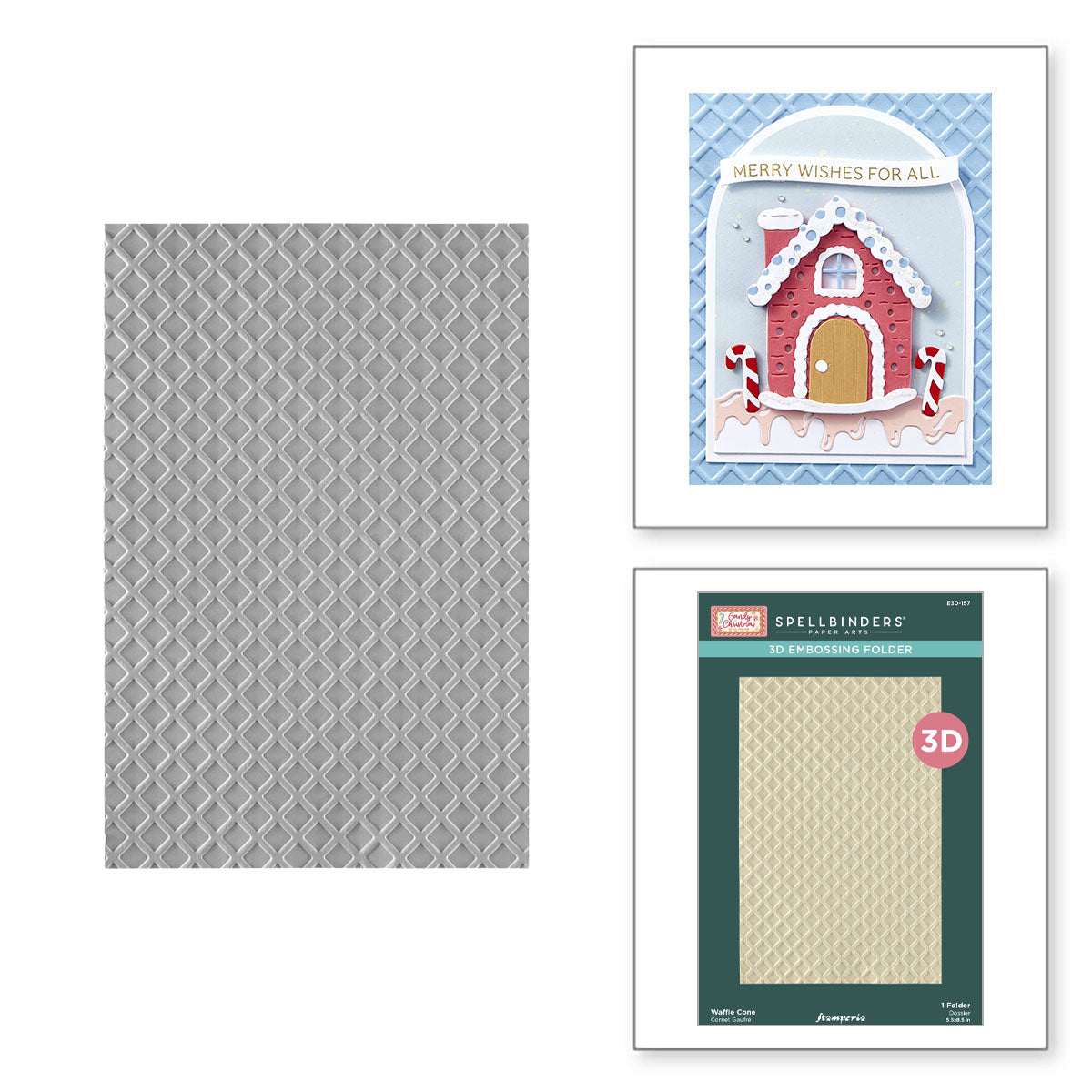 Spellbinders Waffle Cone 3D Embossing Folder by Stamperia e3d-157