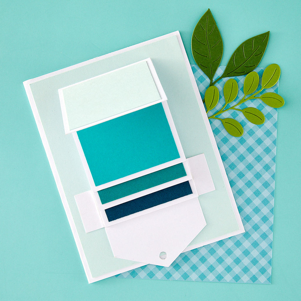 Spellbinders Waterfall Kinetic Card Blanks scs-372 example in blue