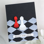 Spellbinders Well Played Sentiments Clear Stamp and Die Set sds-227  checkers