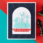 Spellbinders Well Played Sentiments Clear Stamp and Die Set sds-227 chess
