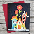 Spellbinders Whimsical Houses Etched Dies s5-746 home is where the heart is