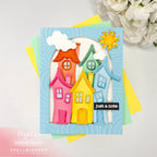 Spellbinders Whimsical Village I Want It All Die, Stamp and Folder Bundle colorful houses | color-code:ALT01