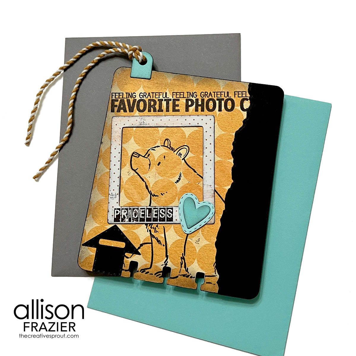 Spellbinders Wild Friends Clear Stamp Set stp-286 bear sitting circle background feeling grateful card allison frazier