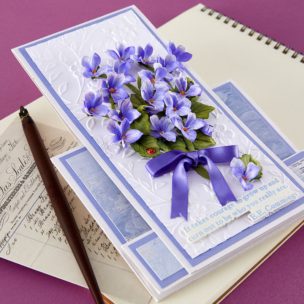 Spellbinders Wild Violet and Ladybugs Etched Dies s3-569 courage