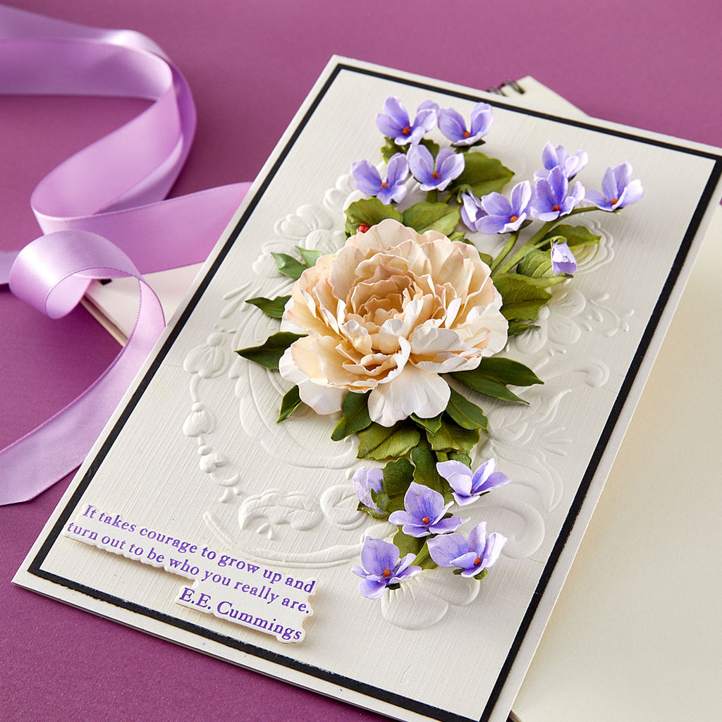 Spellbinders Wild Violet and Ladybugs Etched Dies s3-569 courage flowers