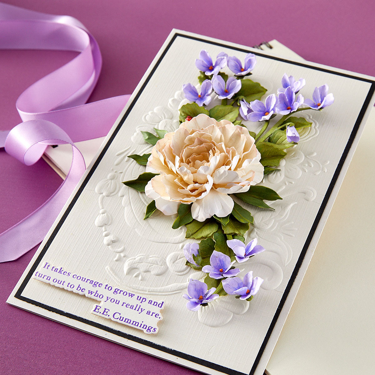 Spellbinders Wild Violet and Ladybugs Etched Dies s3-569 courage flowers