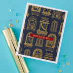 Spellbinders Windows with a View Press and Foil Plate and Die Set bp-366 gold window outlines hope you're well card