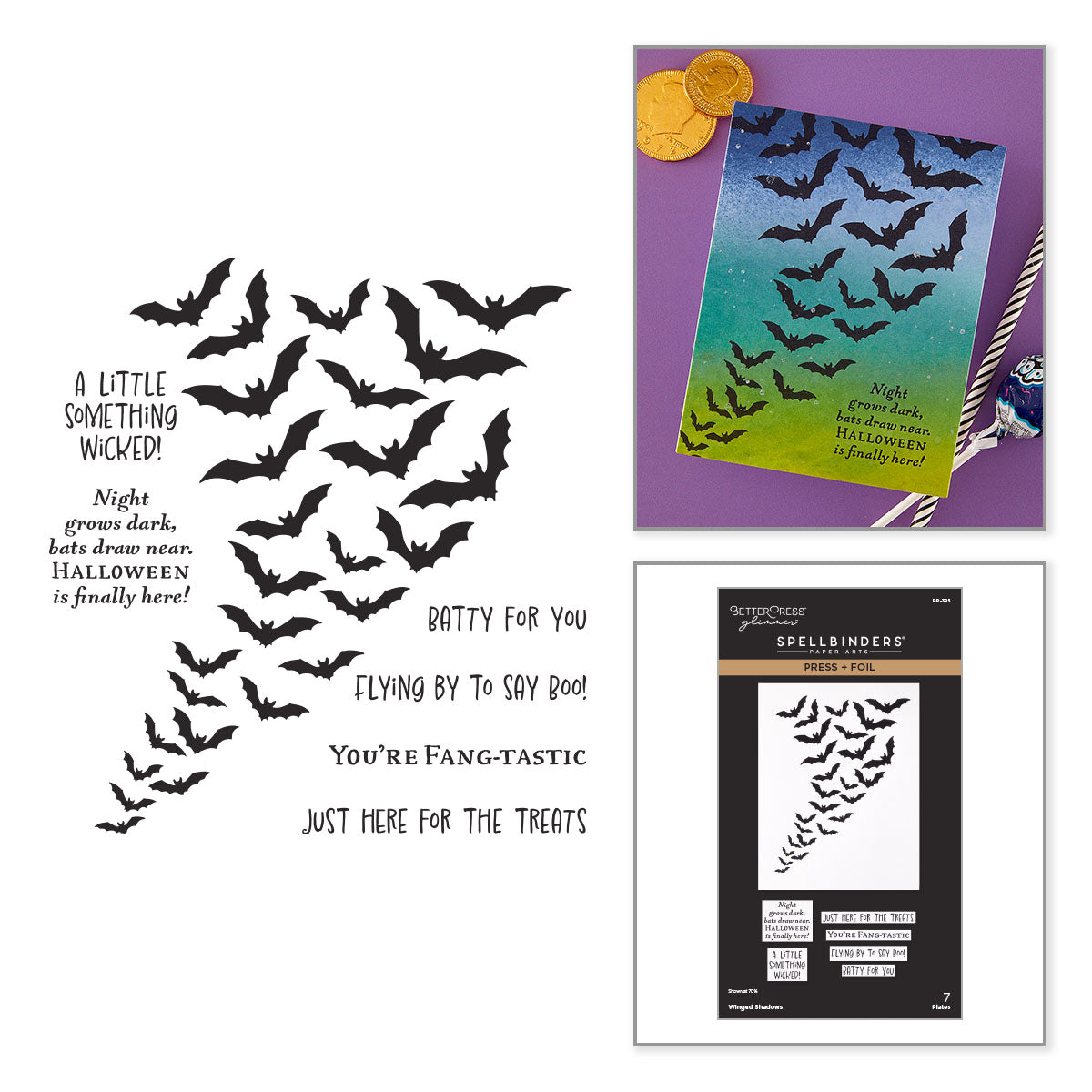 Spellbinders Winged Shadows Press and Foil Plates bp-385