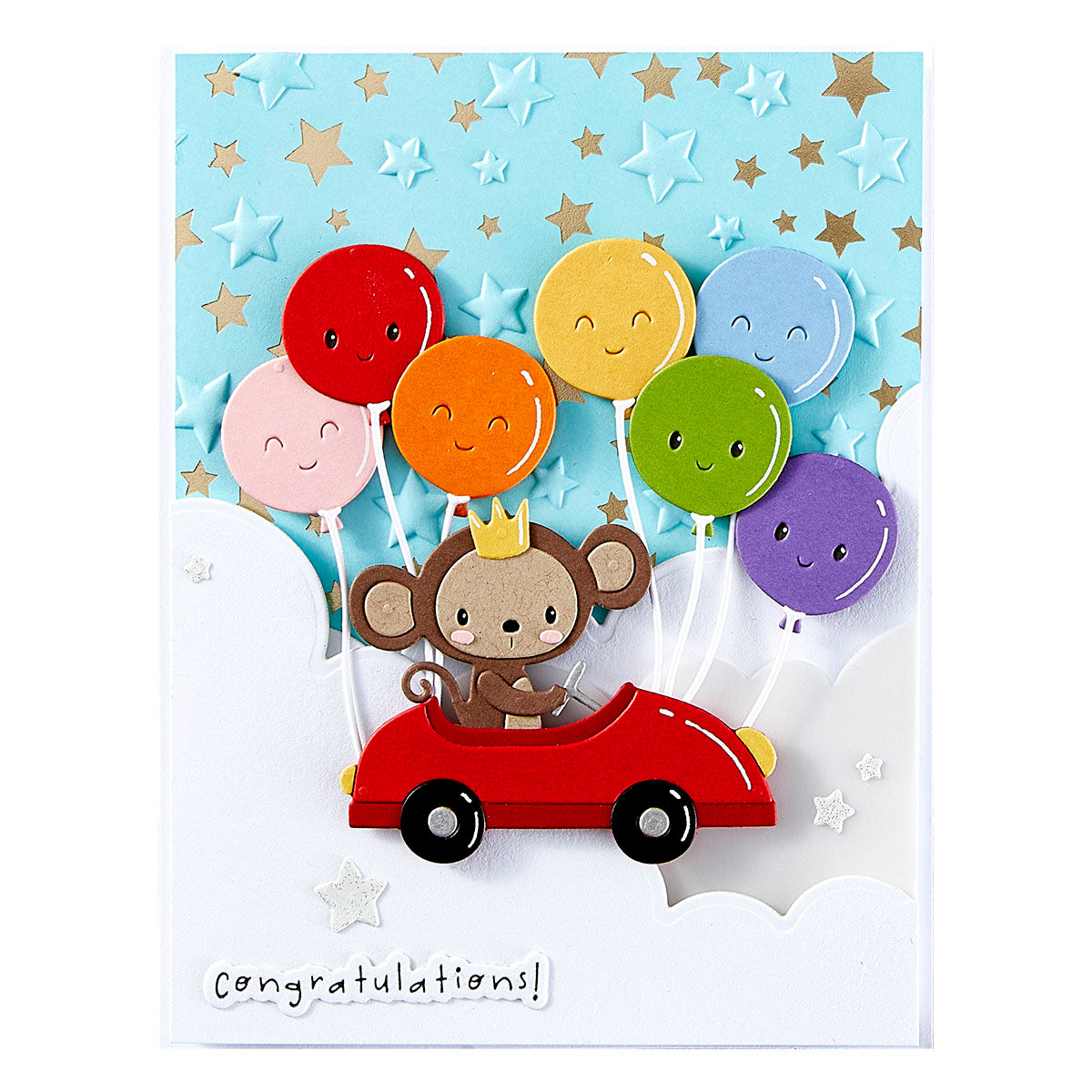 Spellbinders Wishing Stars 3D Embossing Folder e3d-120 congratulations