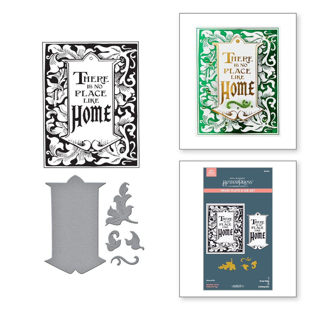Spellbinders Wonder of Oz Frame and Tag BetterPress Plate and Die Set bp-334