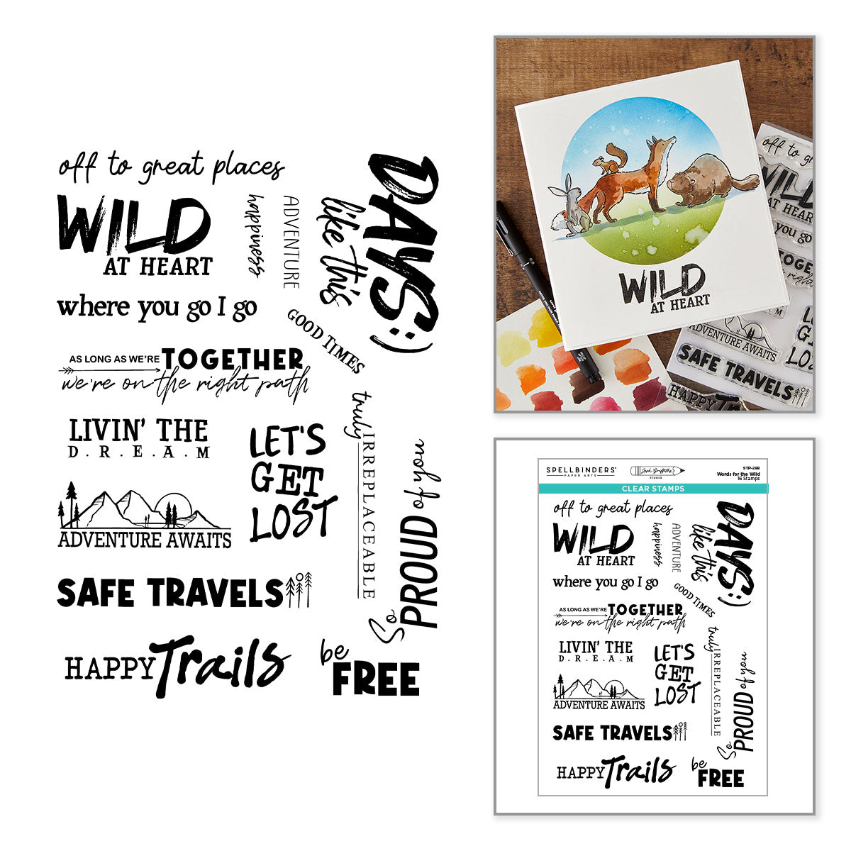 Spellbinders Words for the Wild Clear Stamp Set stp-288