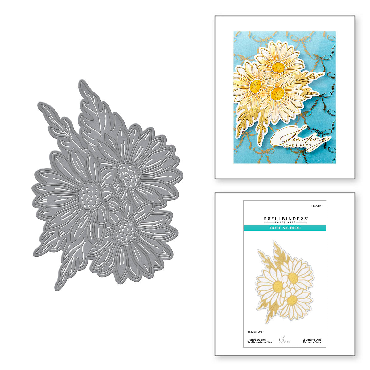 Spellbinders Yana's Daisies Etched Dies s4-1441
