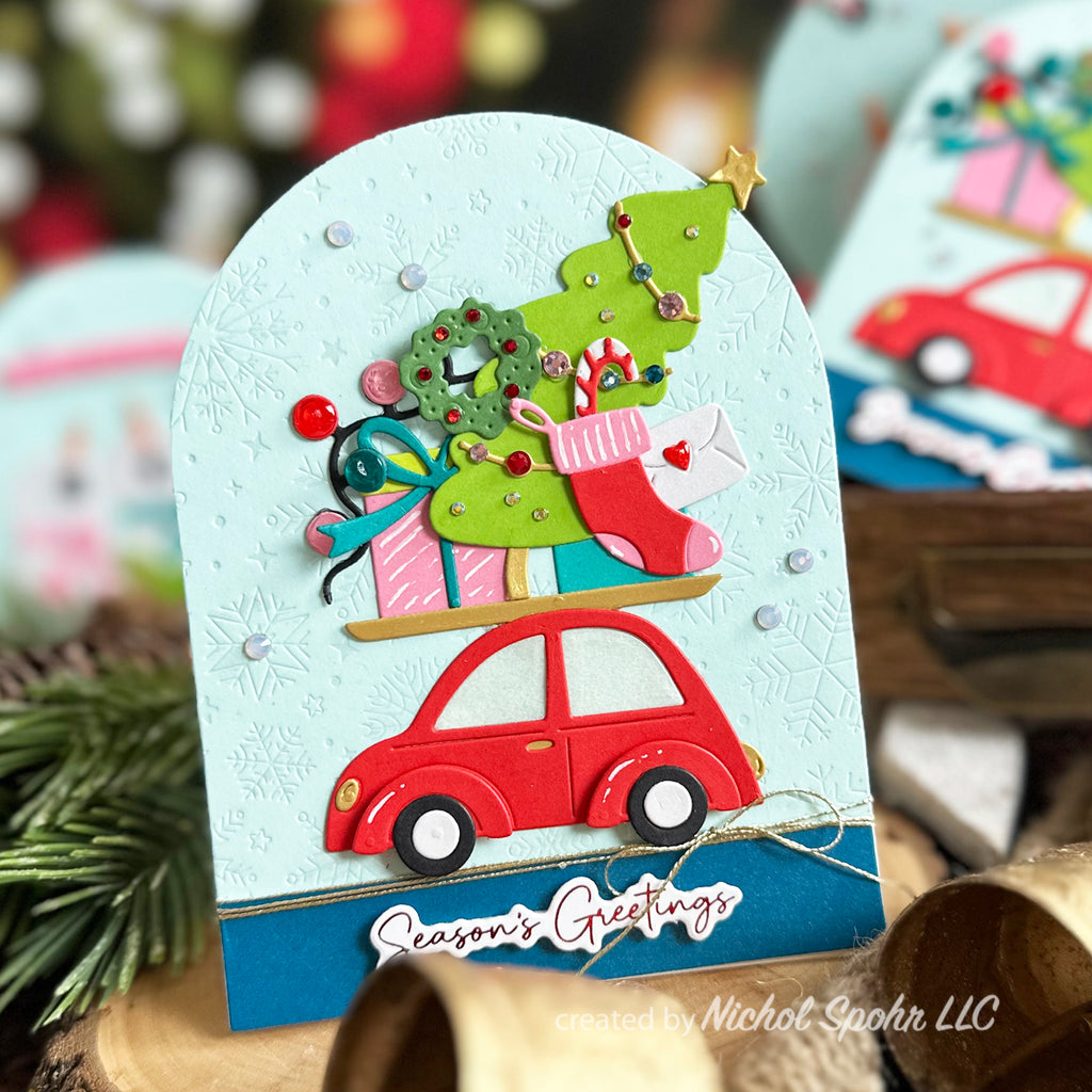 Spellbinders Yuletide Ride Etched Dies s4-1462 car | color-code:ALT01